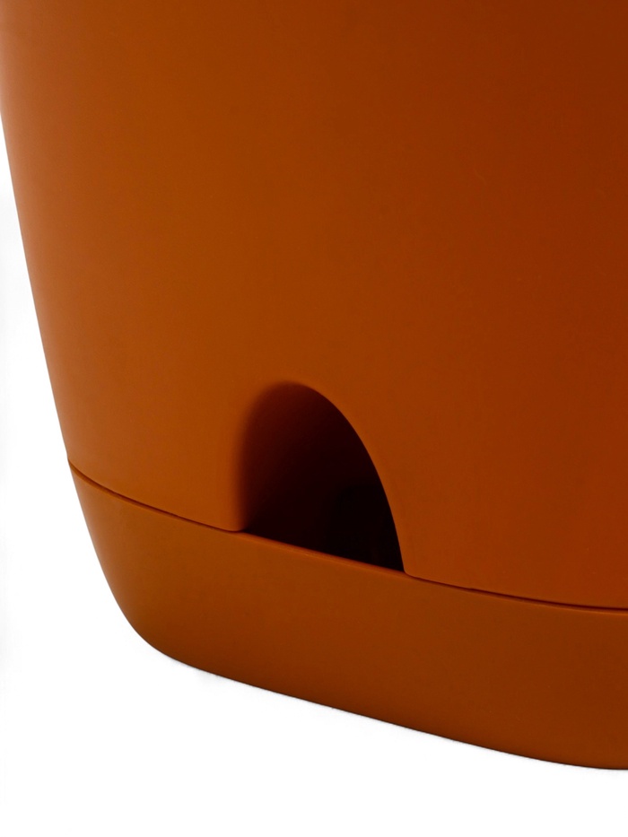 Горшок для цветов «Гранд», 4 л, d=19 см, h=20 см, пластиковый, с прикорневым поливом, коричневый