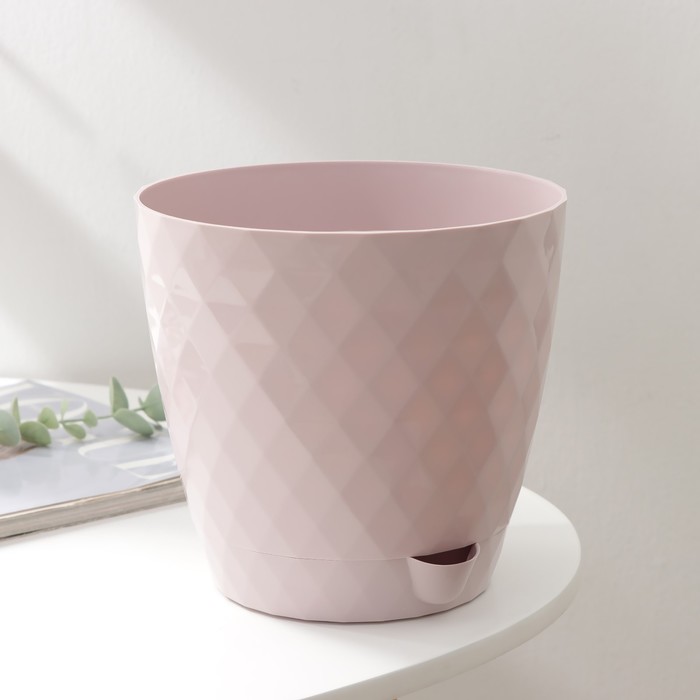 Горшок для цветов с прикорневым поливом «Румба», 3 л, розовый