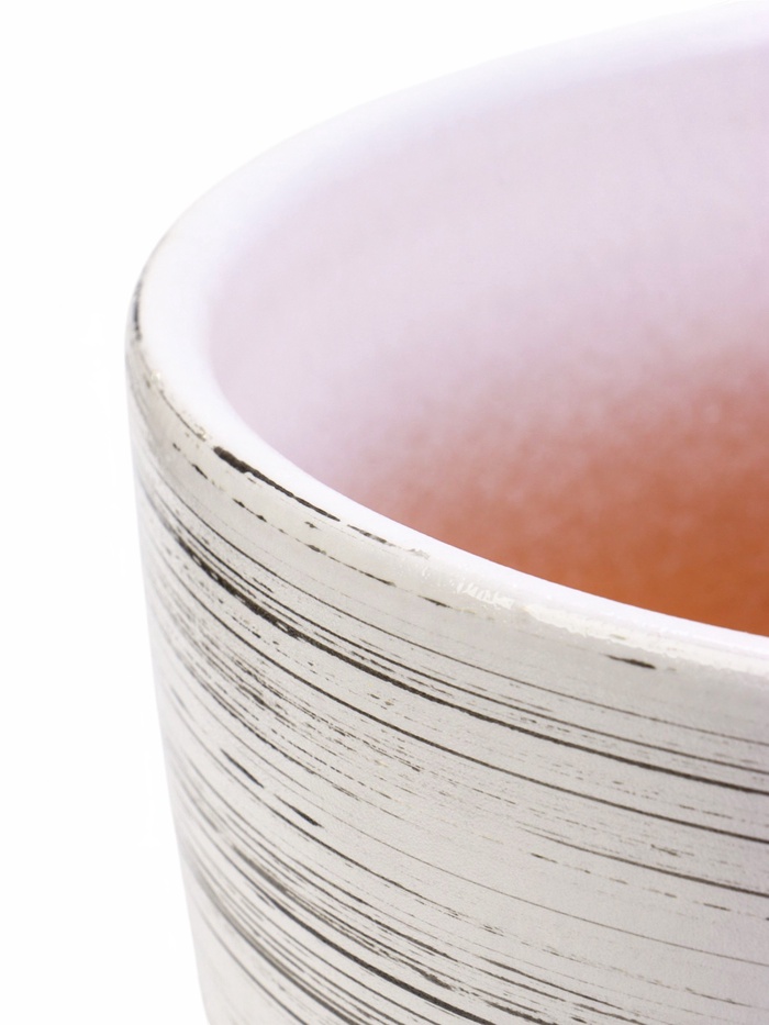 Горшок для цветов «День», 5 л, d=23 см, h=21 см, керамика, с поддоном, белый