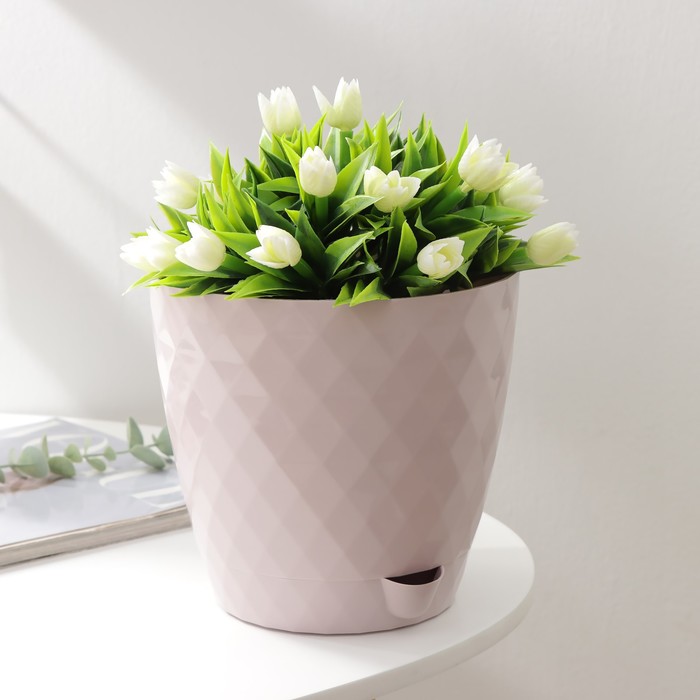 Горшок для цветов с прикорневым поливом «Румба», 3 л, розовый