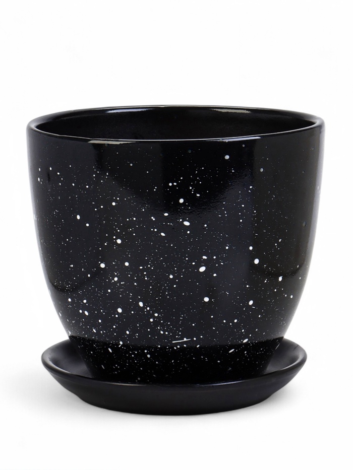 Горшок для цветов «Гранит», керамика, с поддоном, набор 4 шт.: 400 мл, 1 л, 2.5 л, 5 л