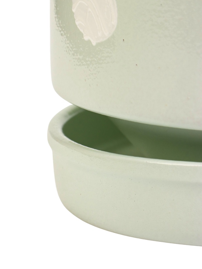 Горшок для цветов «Листья», 1.7 л, d=15.5 см, h=15 см, керамический, с поддоном