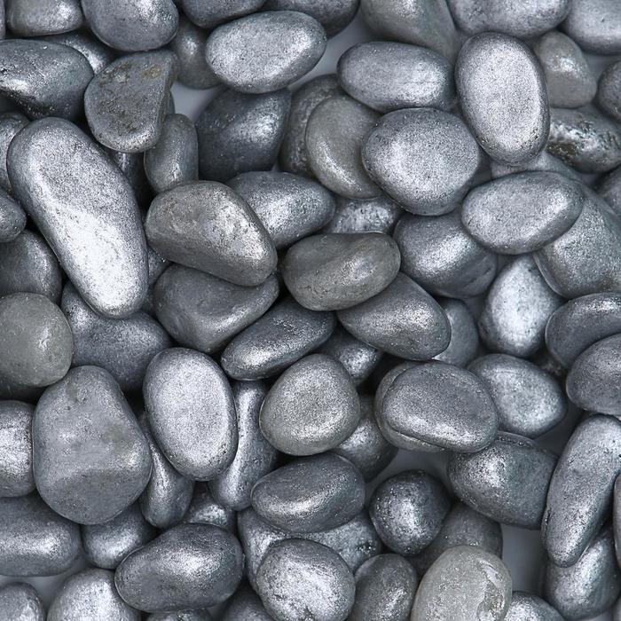 Грунт для аквариума «Галька серебристый металлик» галька декоративная 350 г фр.5-10 мм