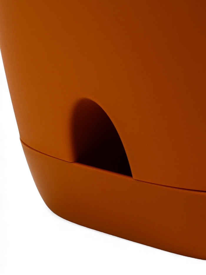 Горшок для цветов «Гранд», 8 л, d=24 см, h=25 см, пластиковый, с прикорневым поливом, коричневый