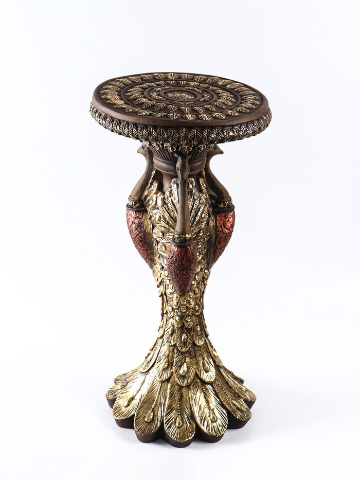 Колонна декоративная «Павлины», 64×34×34 см, под бронзу с золотом