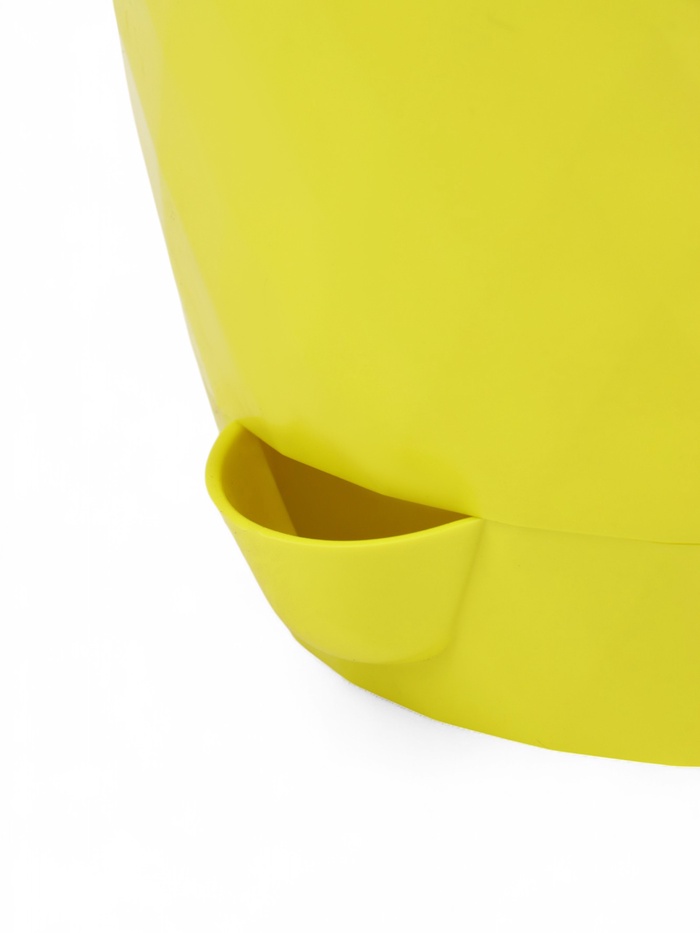 Горшок для цветов, с прикорневым поливом «Румба», 1 л, d=13.5 см, h=12 см, пластик, с поддоном, цвет лимон