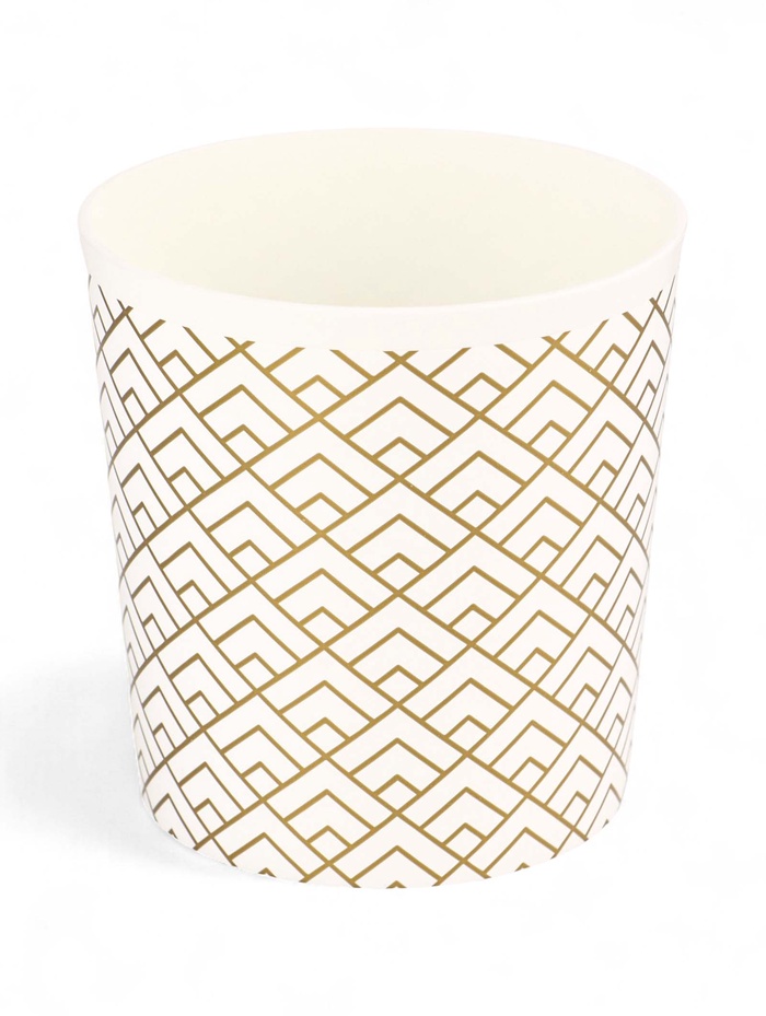 Кашпо для цветов «Золотое напыление», 1.6 л, d=14 см, h=15.5 см, белое, золотистое