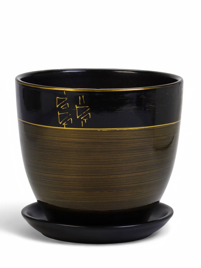 Горшок для цветов «Мираж», керамика, с поддоном, набор 4 шт.: 400 мл, 1 л, 2.5 л, 5 л