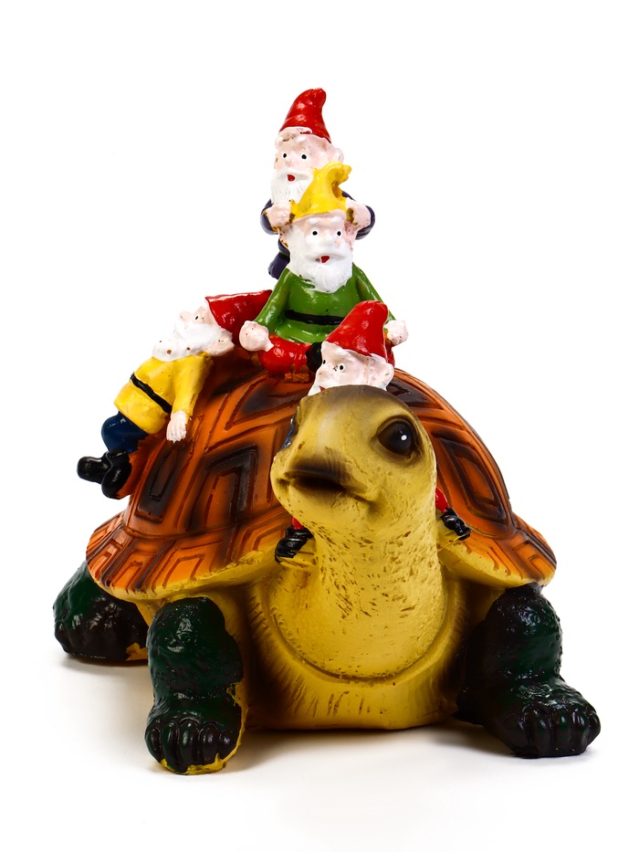 Садовая фигура из полистоуна «Черепаха с гномами», 18×11×14 см, Greengo