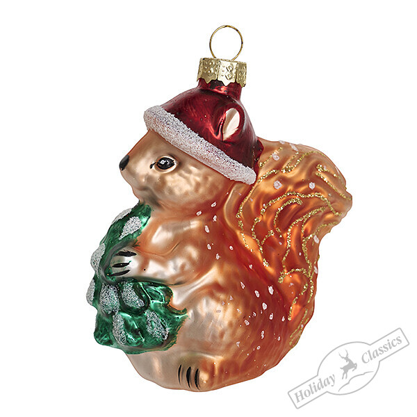 Белка с елочкой (стекло) 9х4х9 см