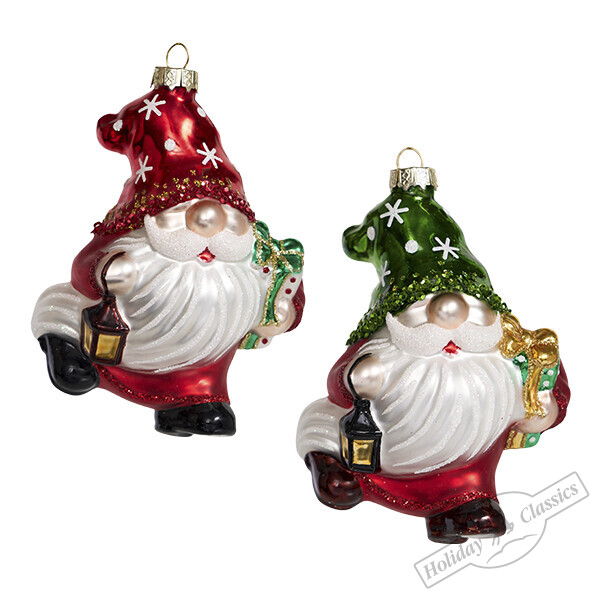 Гном с фонарем асс. из 2-х (стекло) 9х5х12 см