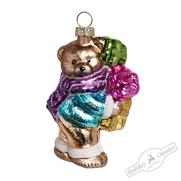 Мишутка с подарками (стекло) 5,5х4,5х10,5 см