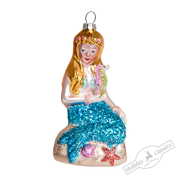 Русалочка и морской конек (стекло) 5,5х7,5х13,5 см