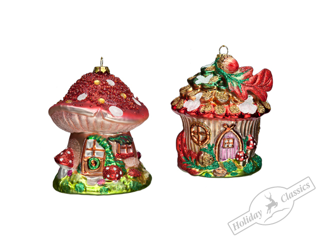 Домик Желудь/Гриб, асс. из 2-х (стекло) 10х6х11 см