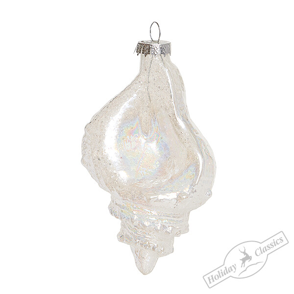 Ракушка Турителла белая перламутровая (стекло) 6,5х6,5х11 см