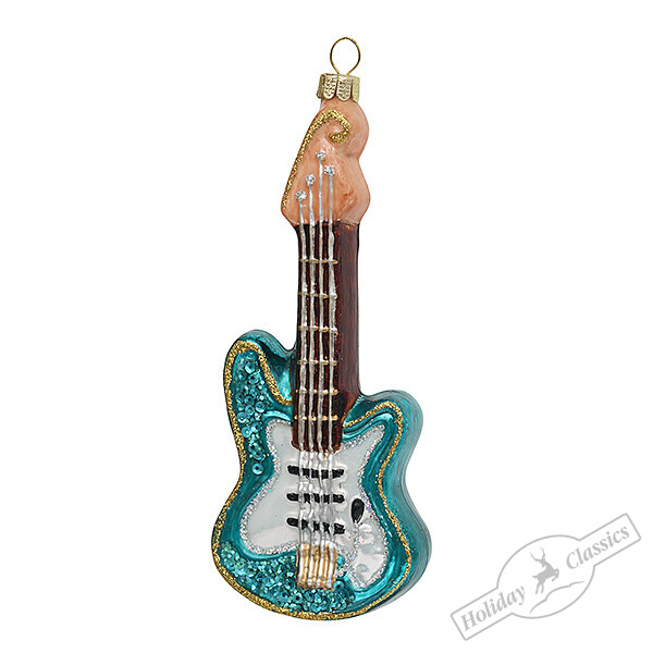 Гитара бирюзовая (стекло) 5,5х2х14,5 см