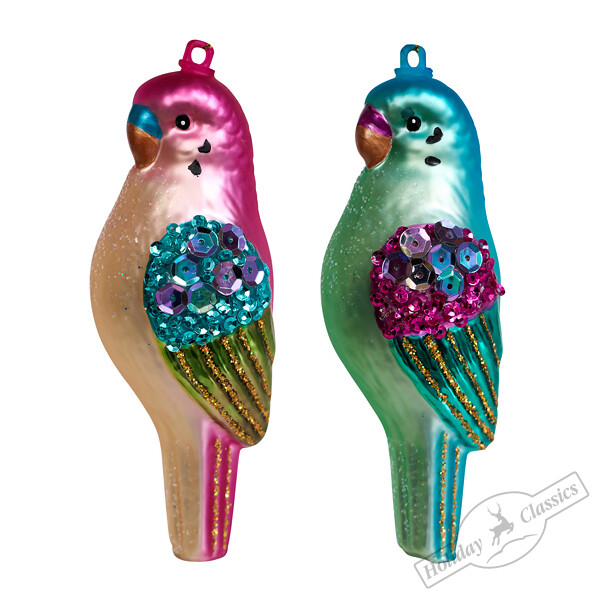 Волнистый попугайчик асс. из 2-х (стекло) 4,5х4,5х10,5 см