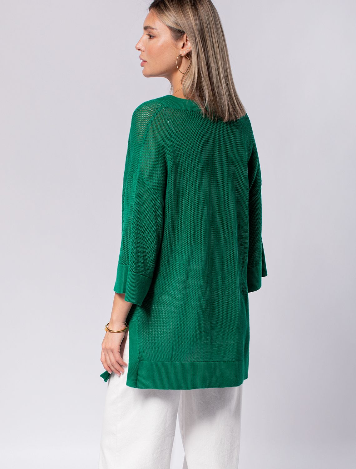 Ст.цена 1990р Пляжная туника полупрозрачной вязки из хлопка с вискозой D39.279 зеленый