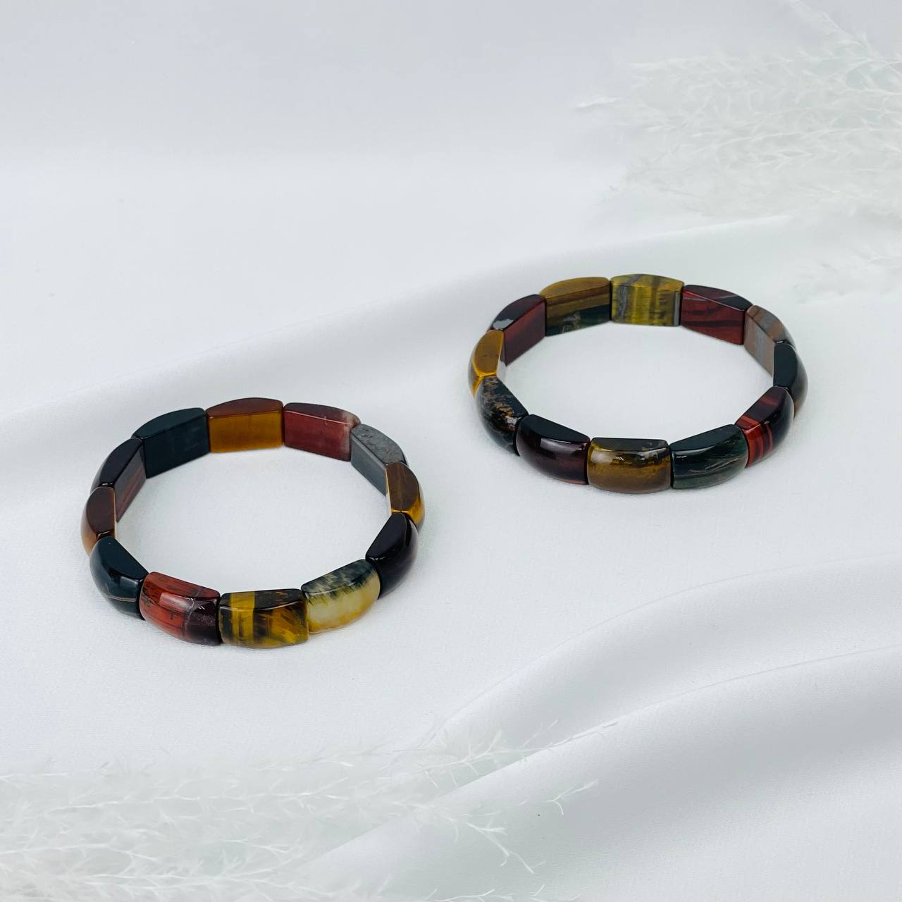 Радуга Самоцветов Браслет из Тигрового, Соколиного и Бычьего глаза