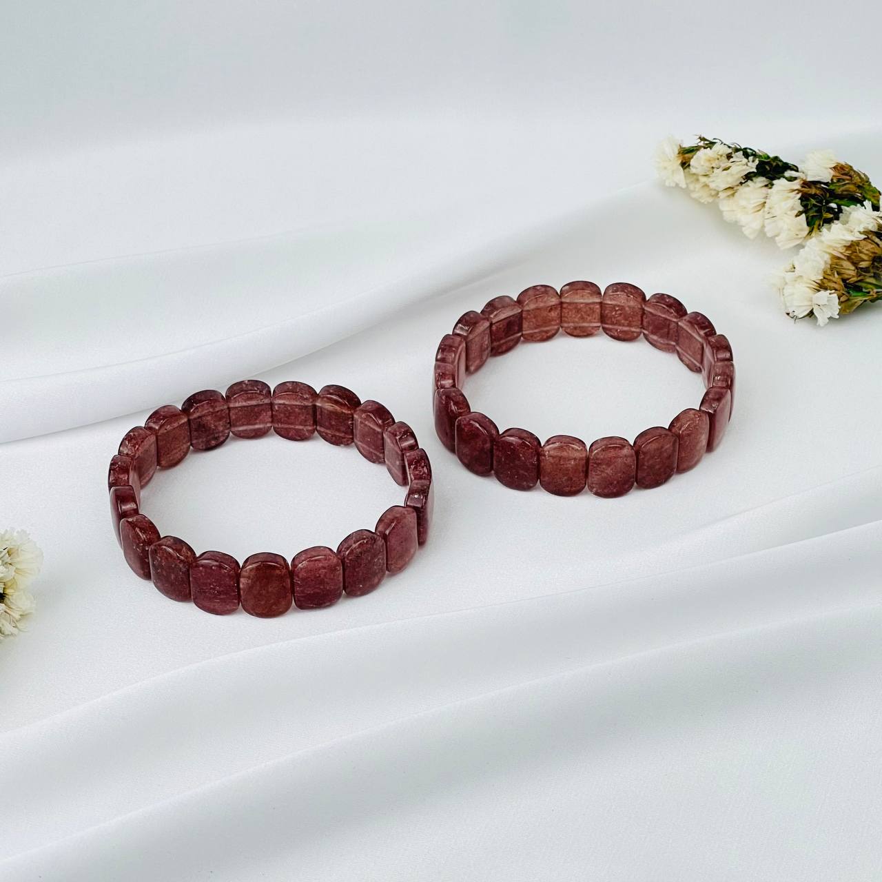 Радуга Самоцветов Браслет из Клубничного кварца