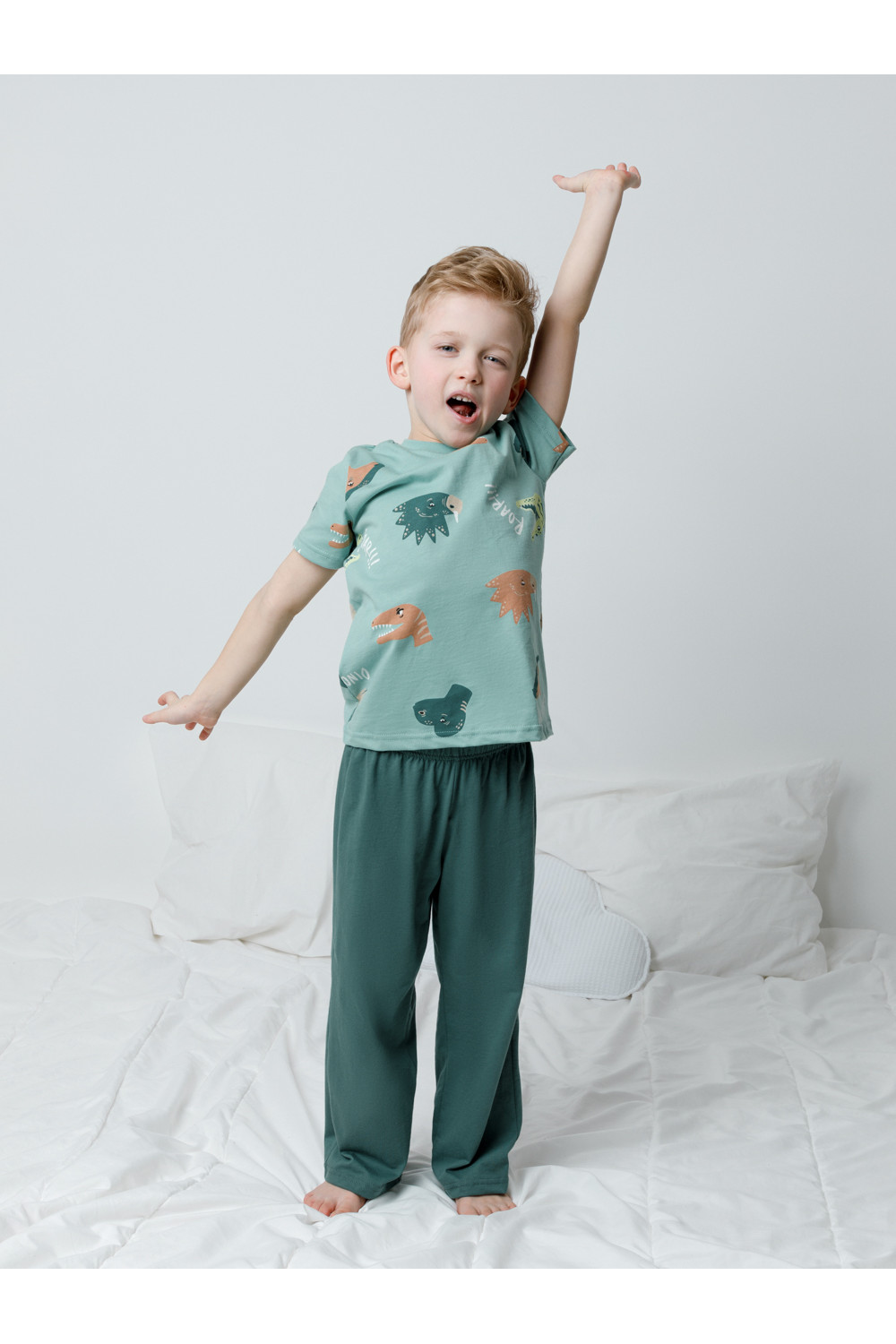 Crockid Пижама К 1646 динозавры, зеленый Crockid