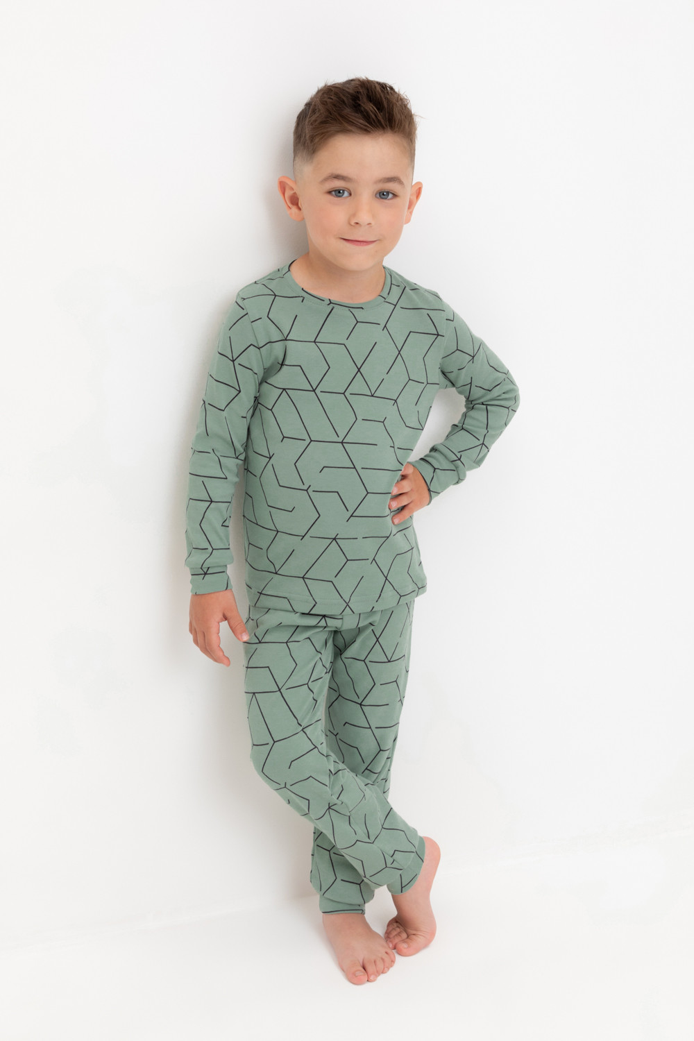 Crockid Пижама К 1552 эвкалипт, геометрический рисунок Crockid