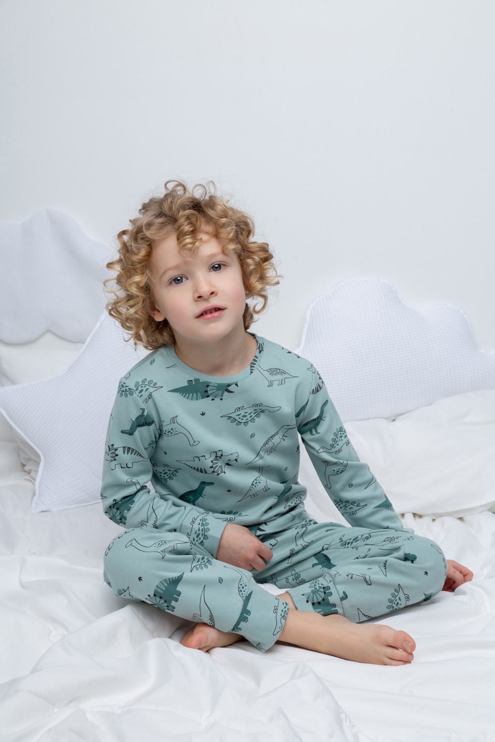 Crockid Пижама К 1552/24 голубой прибой, динозавры Crockid