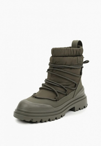 KB907GR Дутики женские хакки непромокаемые тёплые на литой подошве KING BOOTS