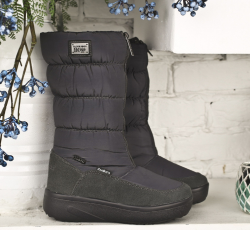 KB607GR Дутики женские зимние высокие на высокой подошве KING BOOTS