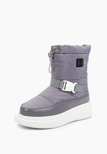 KB810GR Дутики женские зимние с шерстью модные на танкетке KING BOOTS