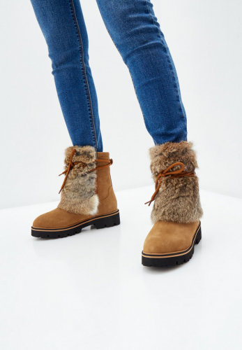 KB655RK Сапоги женские зимние натуральная замша мех с опушкой KING BOOTS