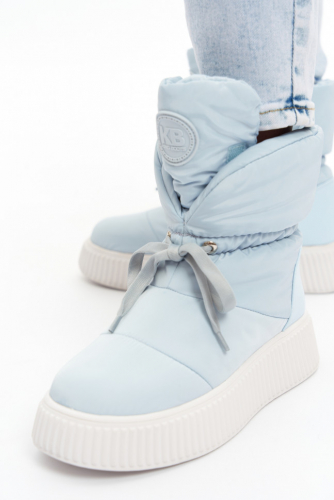 KB905BL Дутики женские натуральные голубые зимнее небо KING BOOTS