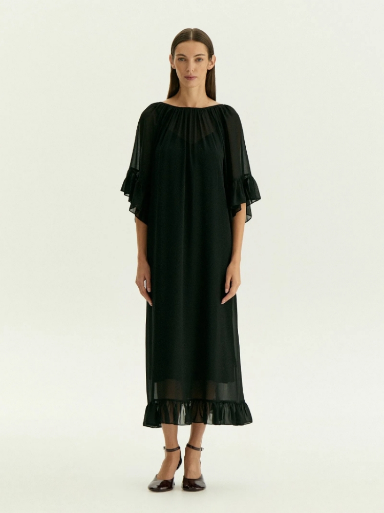 Платье макси из шифона ,
100% полиэстер ,