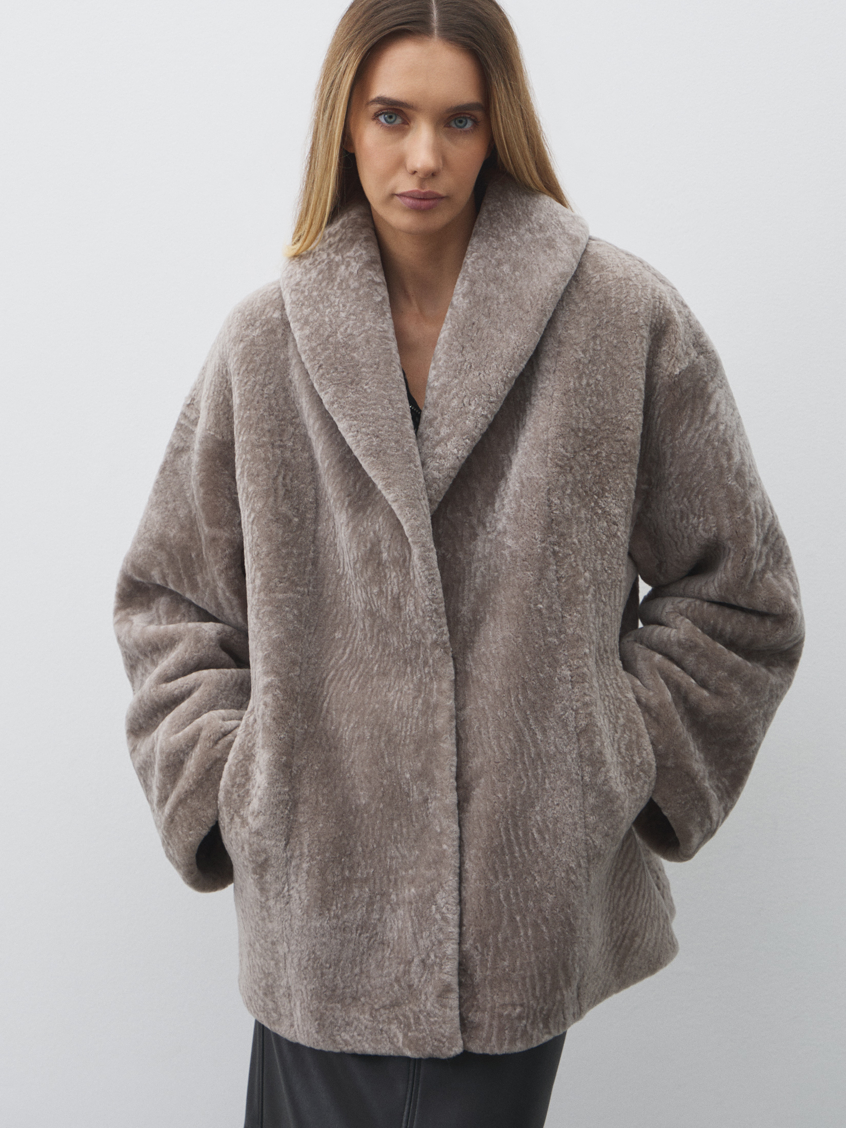 Женская шуба MAISON DAVID 4780216, бежево-серый