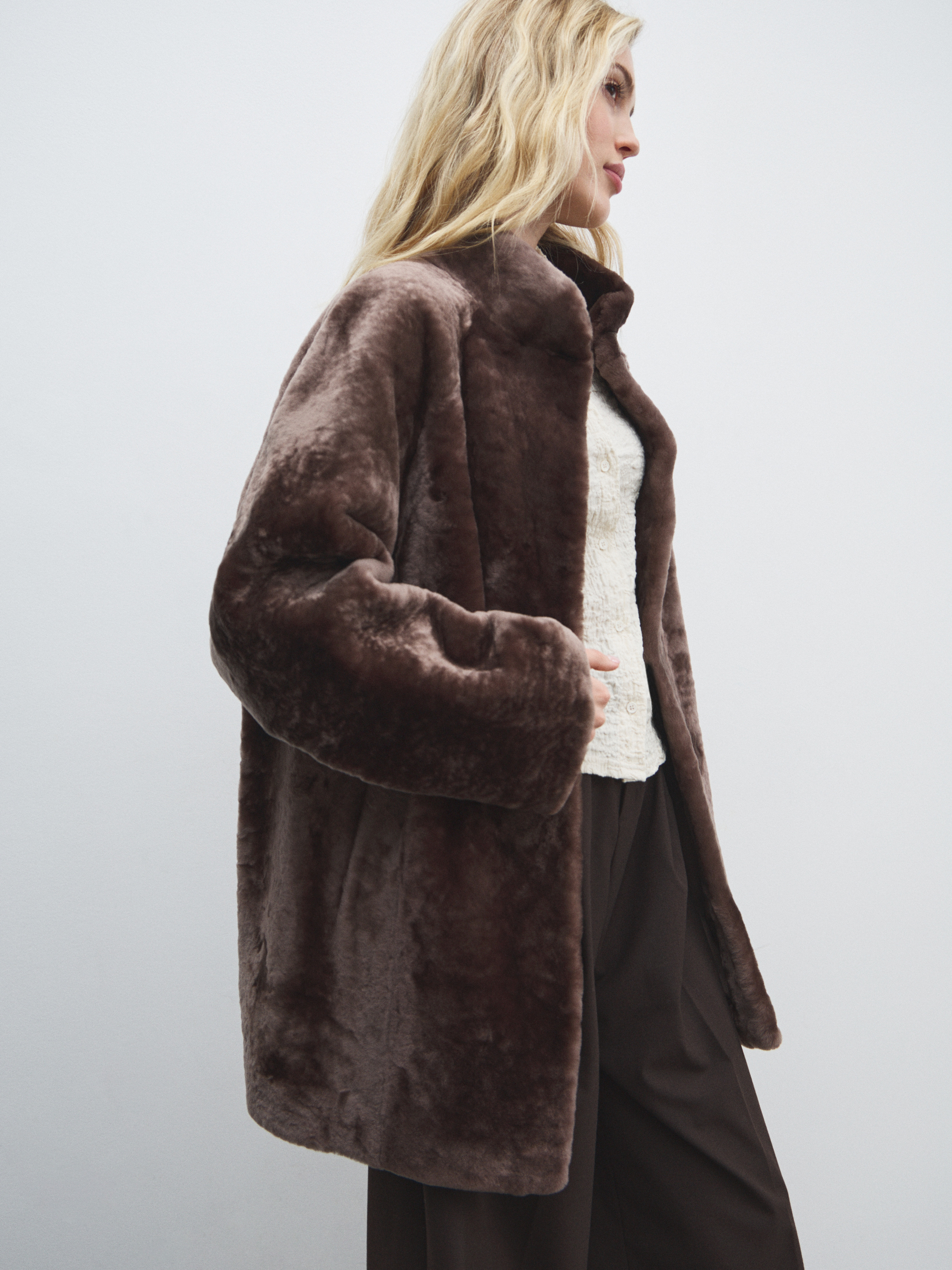 Женская шуба MAISON DAVID 4865181, серо-коричневый