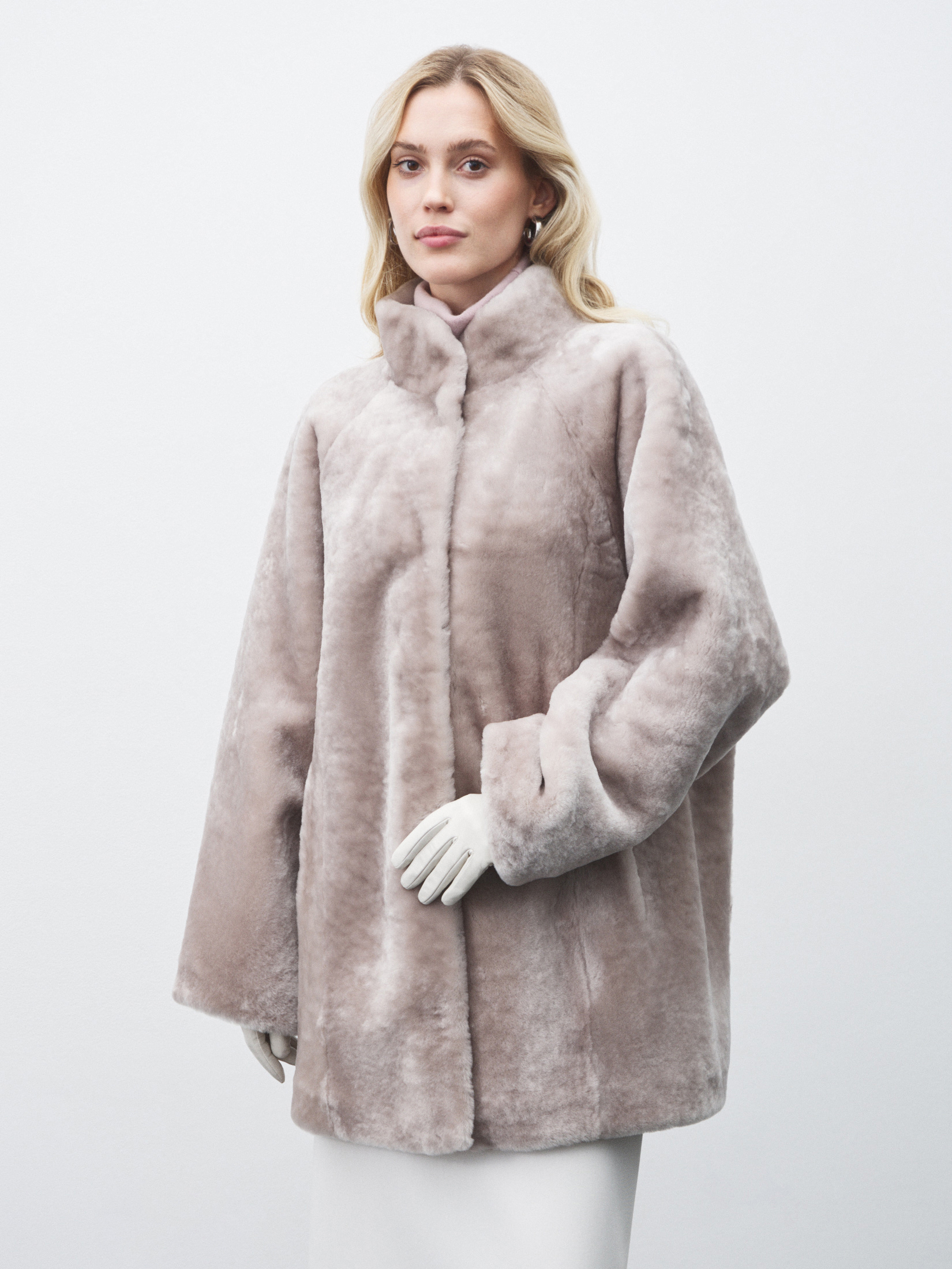 Женская шуба MAISON DAVID 4865206, бежево-серый