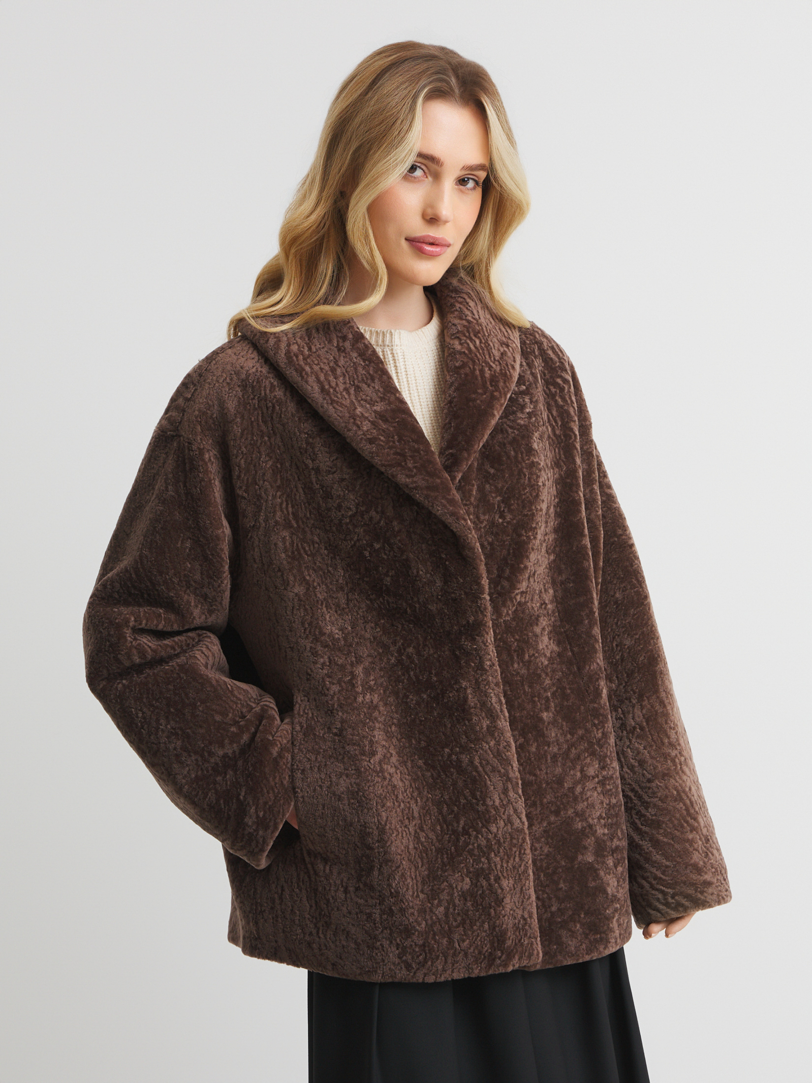 Женская шуба MAISON DAVID 4779046, серовато-коричневый