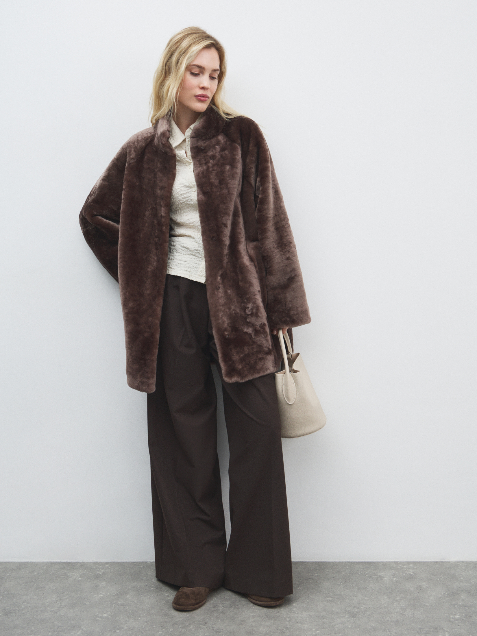 Женская шуба MAISON DAVID 4865181, серо-коричневый