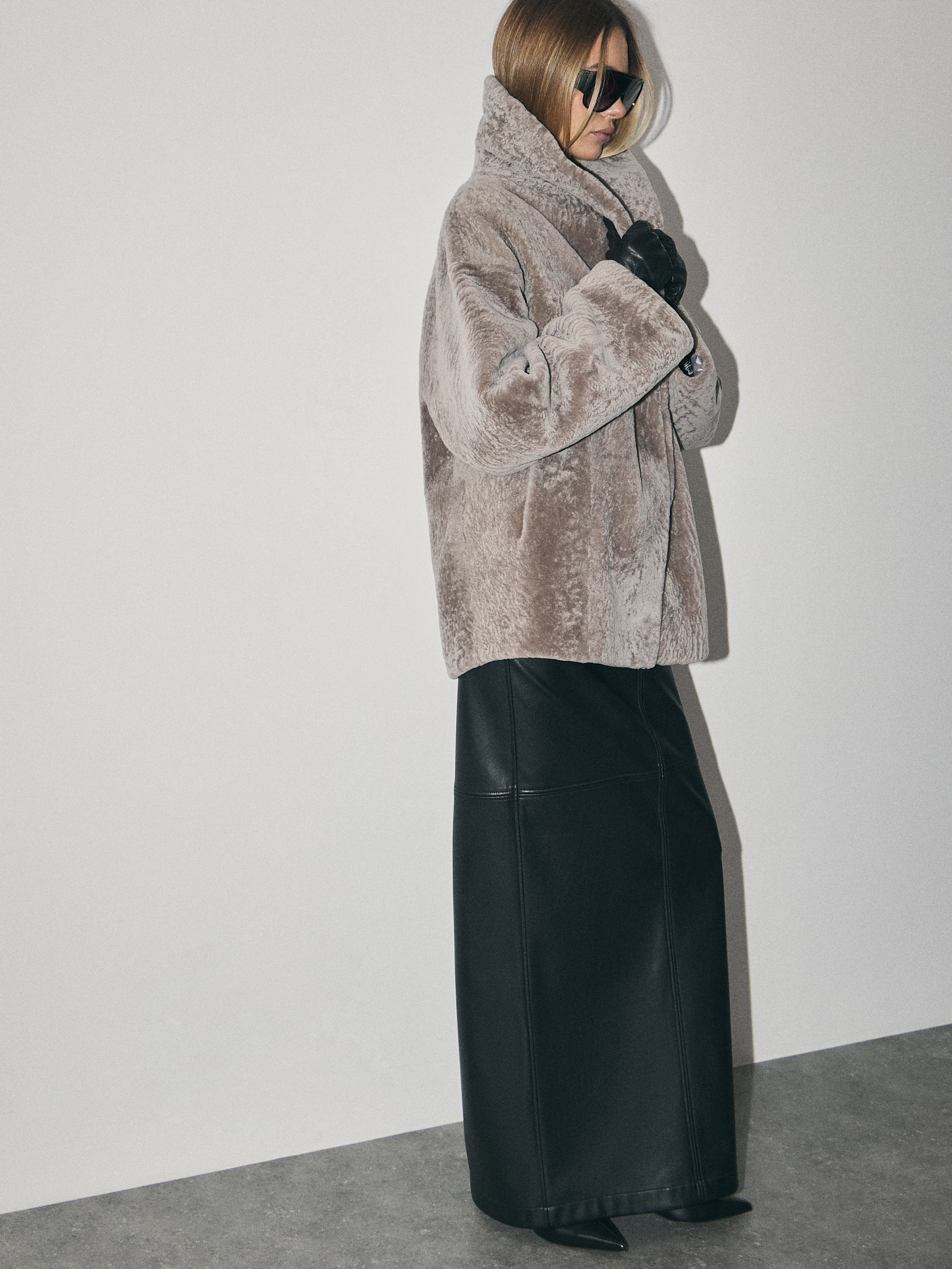 Женская шуба MAISON DAVID 4780216, бежево-серый