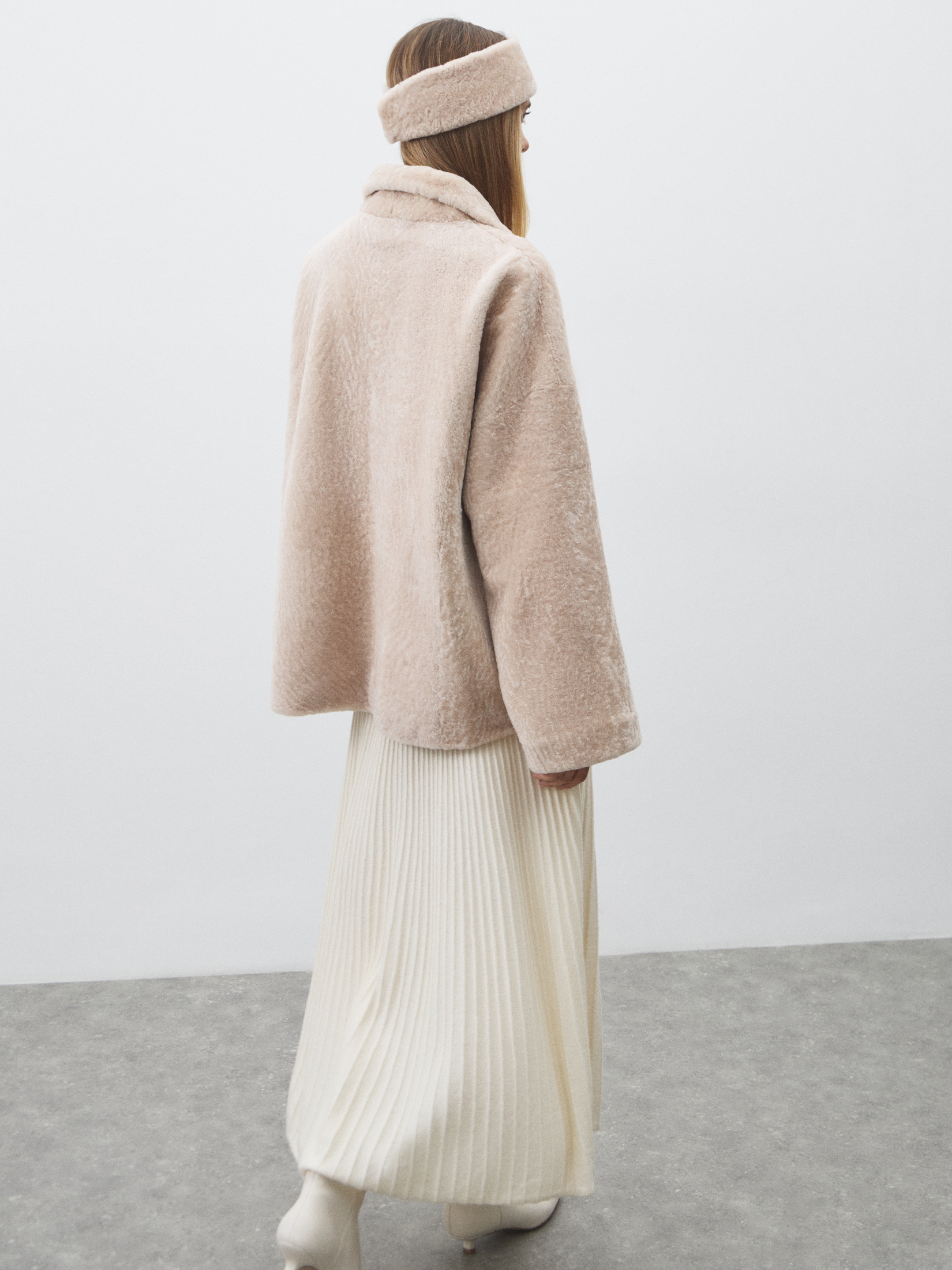 Женская шуба MAISON DAVID 4778982, розово-бежевый