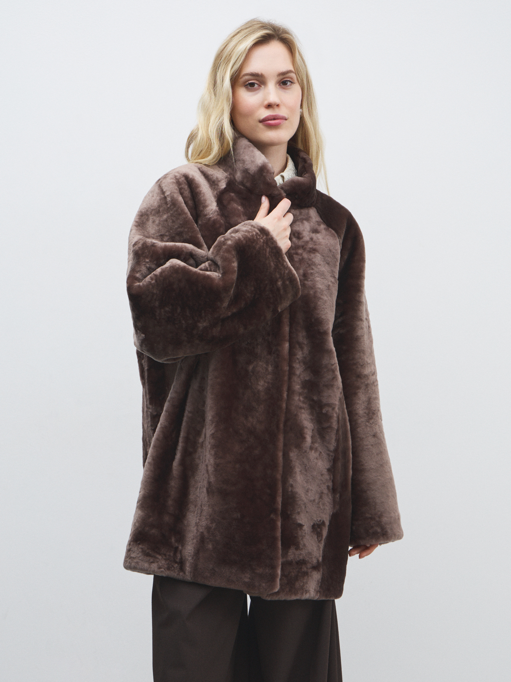 Женская шуба MAISON DAVID 4865181, серо-коричневый
