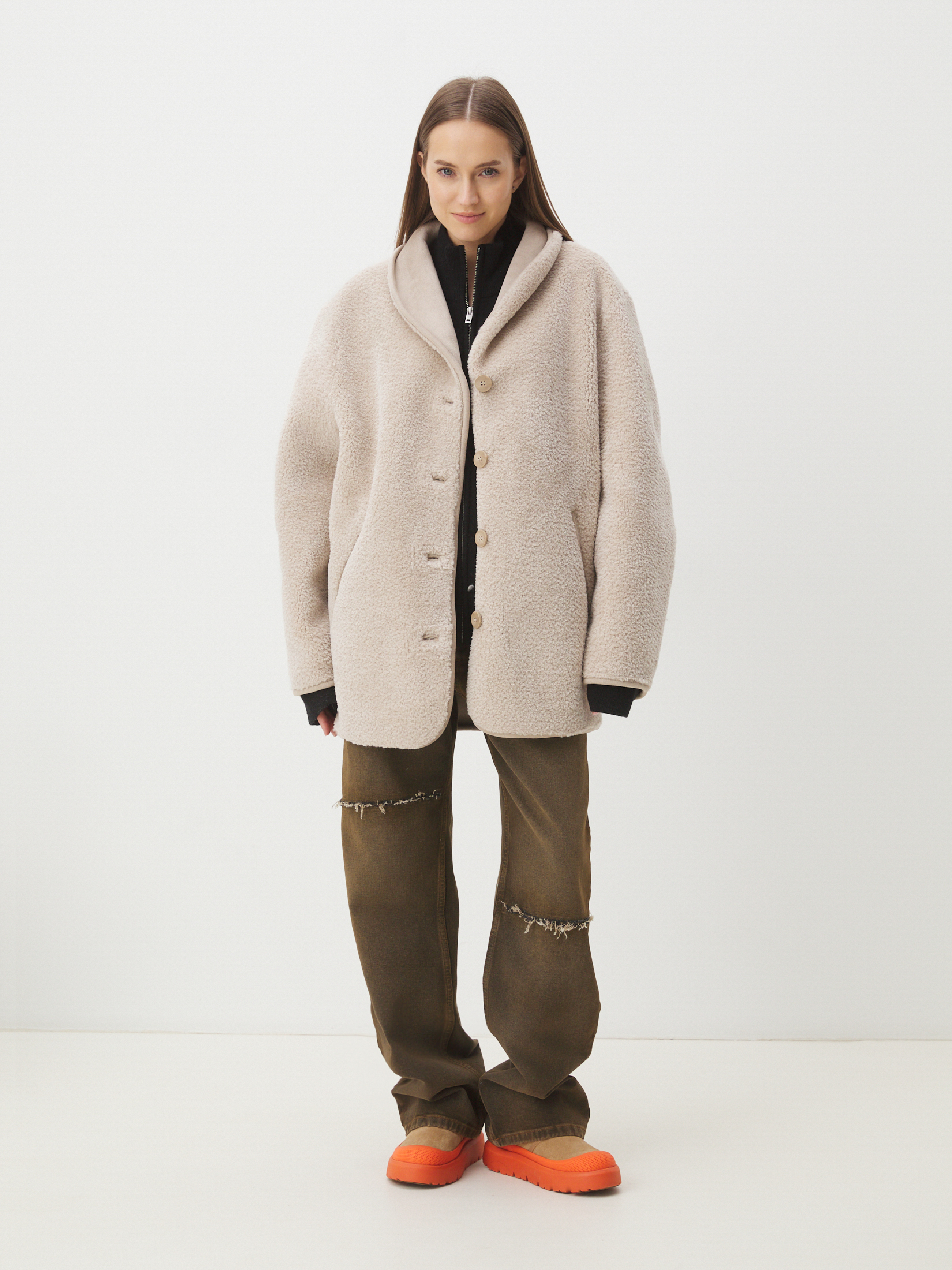 Женская шуба MAISON DAVID CAROLINE_SDF-S 4648078, бежевато-серый