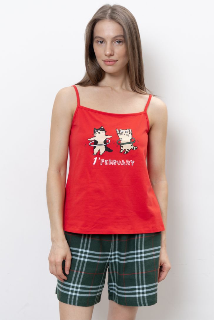 Ст.цена 1500р ПИЖАМА ЖЕНСКАЯ арт. 5715W-85183.3S-515.1255 Красный|170-