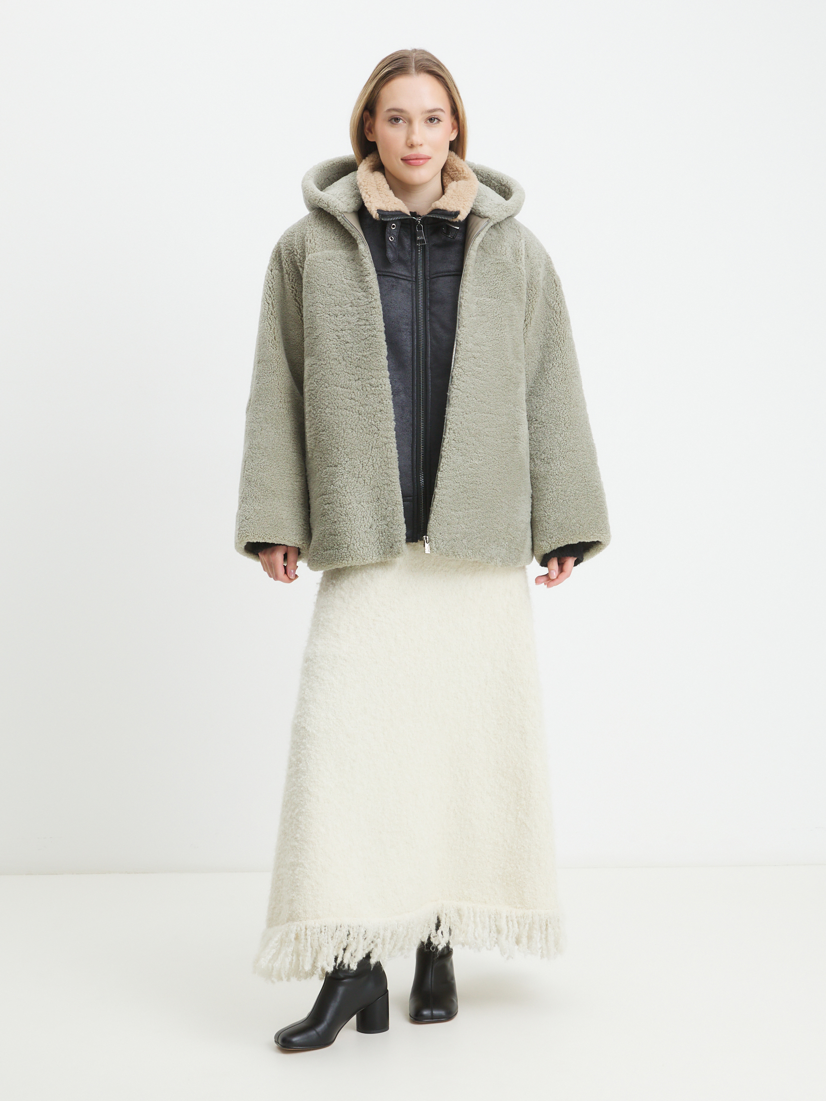 Женская шуба MAISON DAVID 4536001, фисташковый