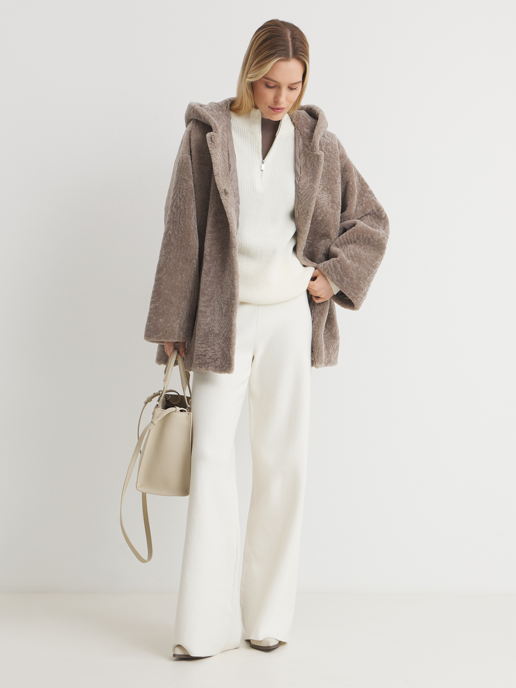 Женская шуба MAISON DAVID 4748693, бежево-серый