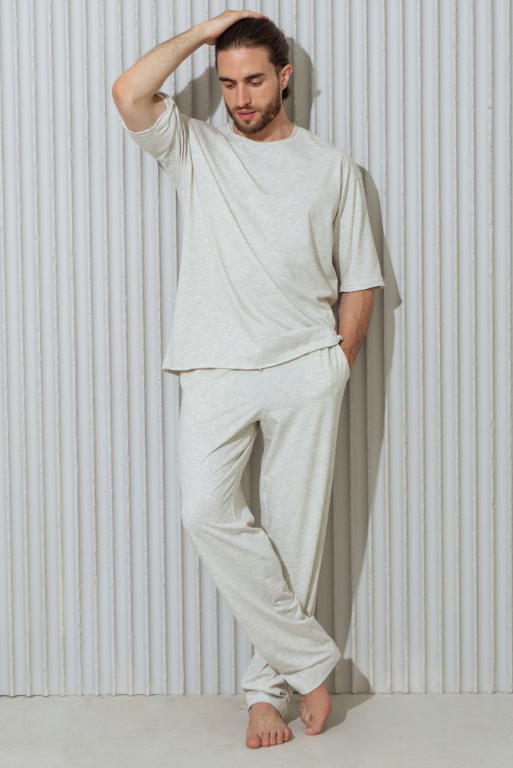 Ст.цена 1590р БРЮКИ МУЖСКИЕ (ПИЖАМНЫЕ) арт. 4107M-50060.5H-226 Серый меланж