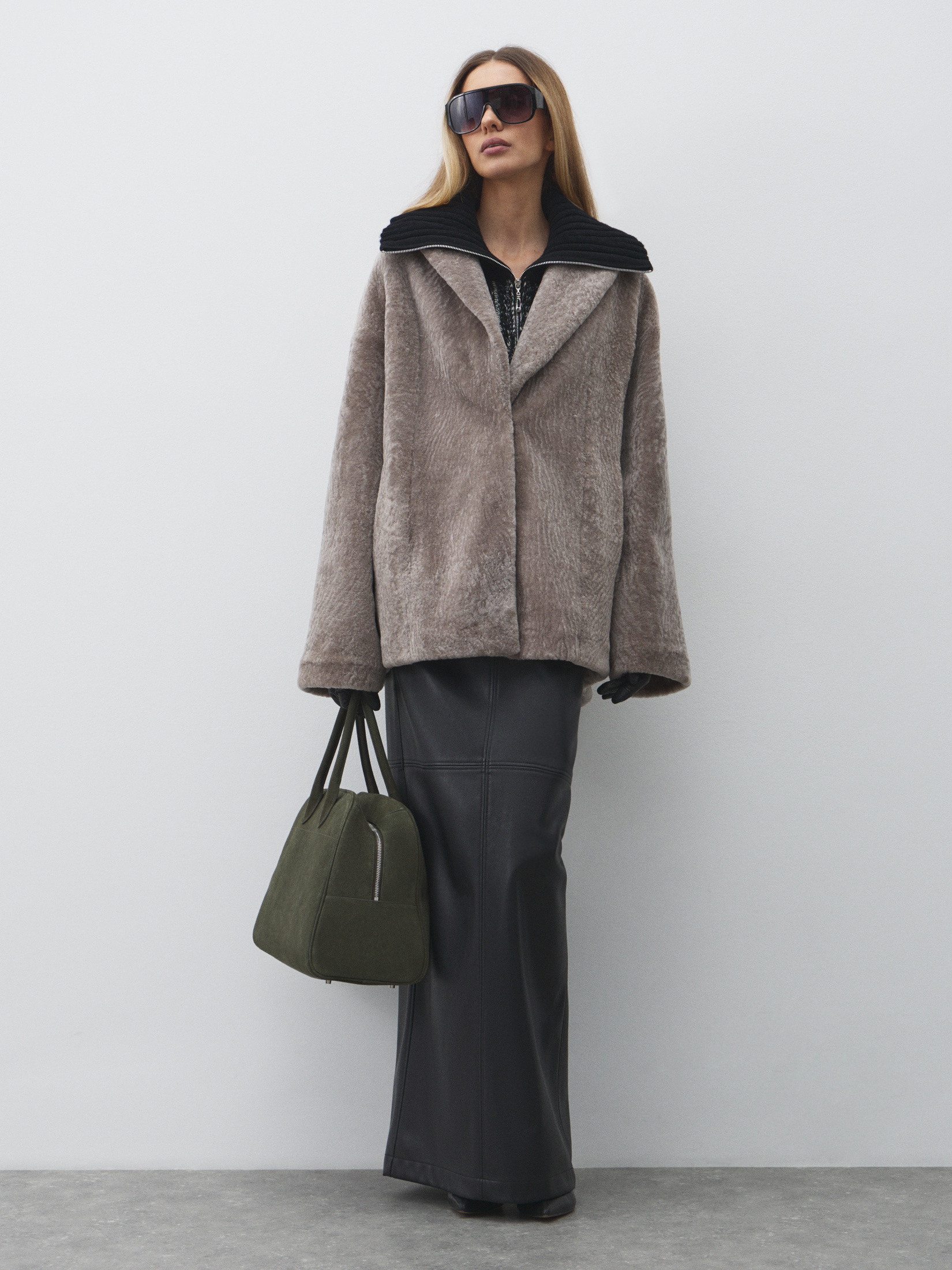 Женская шуба MAISON DAVID 4780216, бежево-серый