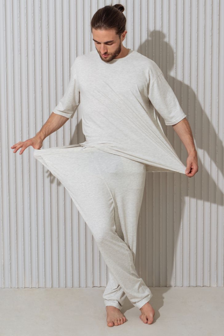 Ст.цена 1590р БРЮКИ МУЖСКИЕ (ПИЖАМНЫЕ) арт. 4107M-50060.5H-226 Серый меланж