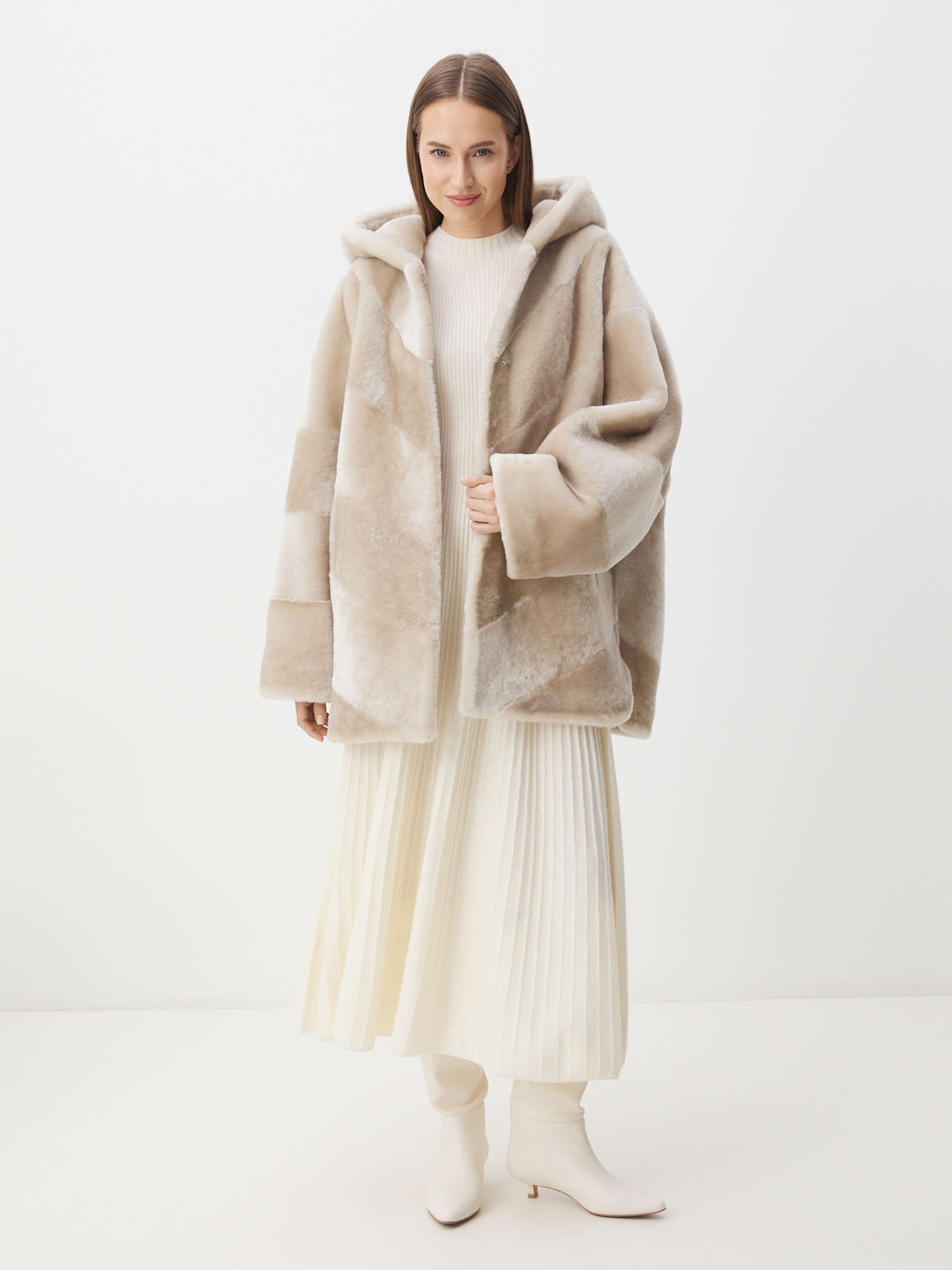 Женская шуба MAISON DAVID 4535800, серовато-бежевый