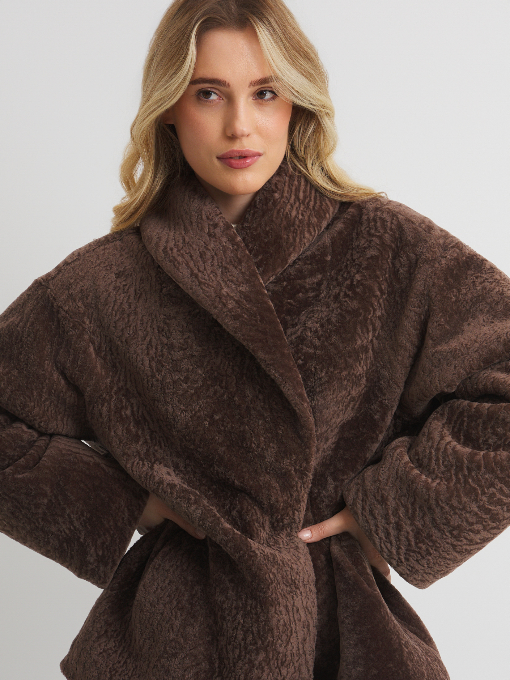 Женская шуба MAISON DAVID 4779046, серовато-коричневый